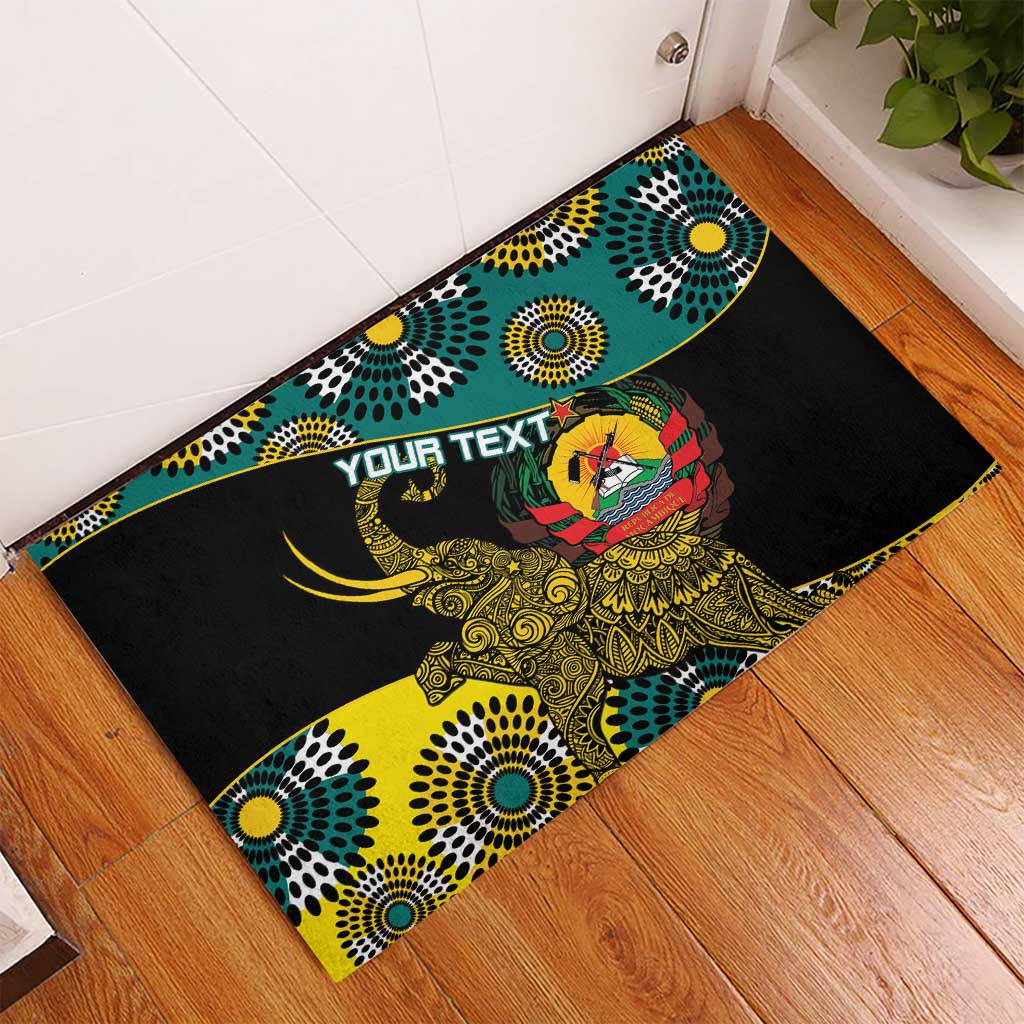 Personalised Mozambique Rubber Doormat African Elephant With Coat Of Arms - Wonder Print Shop