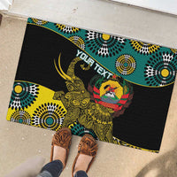 Personalised Mozambique Rubber Doormat African Elephant With Coat Of Arms - Wonder Print Shop
