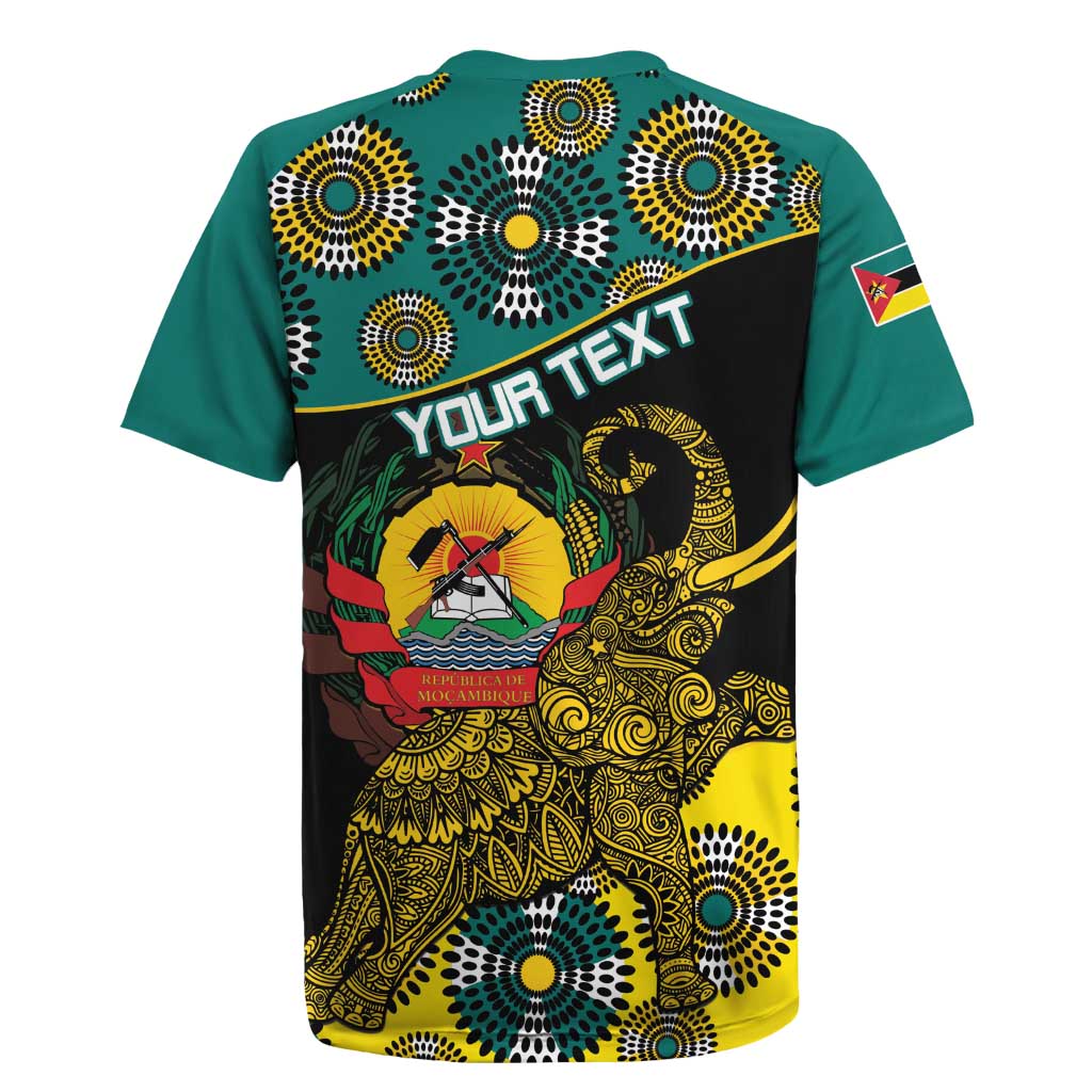Personalised Mozambique Rugby Jersey African Elephant With Coat Of Arms - Wonder Print Shop