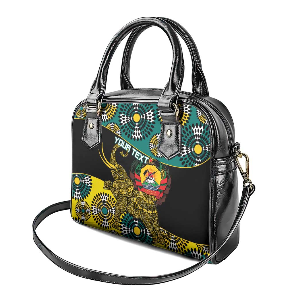 Personalised Mozambique Shoulder Handbag African Elephant With Coat Of Arms