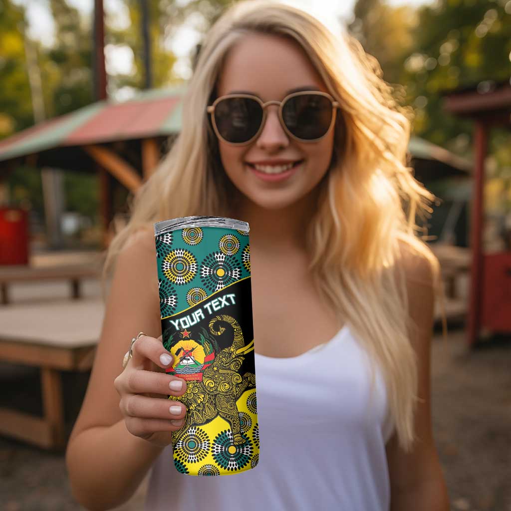 Personalised Mozambique Skinny Tumbler African Elephant With Coat Of Arms - Wonder Print Shop