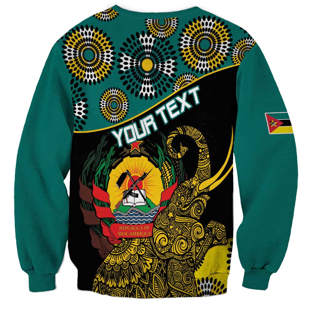 Personalised Mozambique Sweatshirt African Elephant With Coat Of Arms - Wonder Print Shop