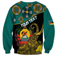 Personalised Mozambique Sweatshirt African Elephant With Coat Of Arms - Wonder Print Shop