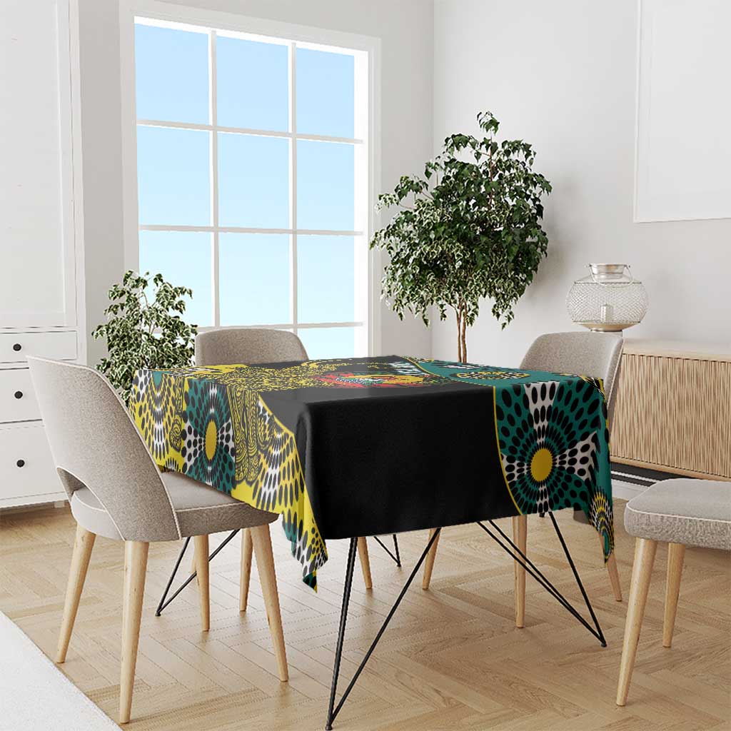 Personalised Mozambique Tablecloth African Elephant With Coat Of Arms - Wonder Print Shop