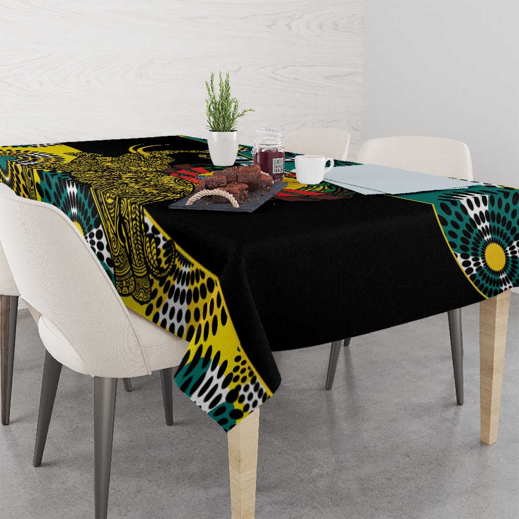 Personalised Mozambique Tablecloth African Elephant With Coat Of Arms - Wonder Print Shop