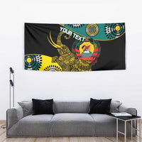 Personalised Mozambique Tapestry African Elephant With Coat Of Arms - Wonder Print Shop