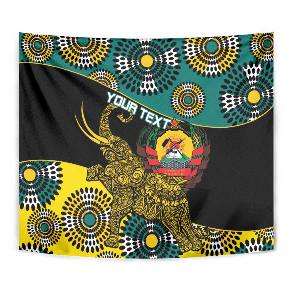 Personalised Mozambique Tapestry African Elephant With Coat Of Arms - Wonder Print Shop