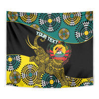 Personalised Mozambique Tapestry African Elephant With Coat Of Arms - Wonder Print Shop
