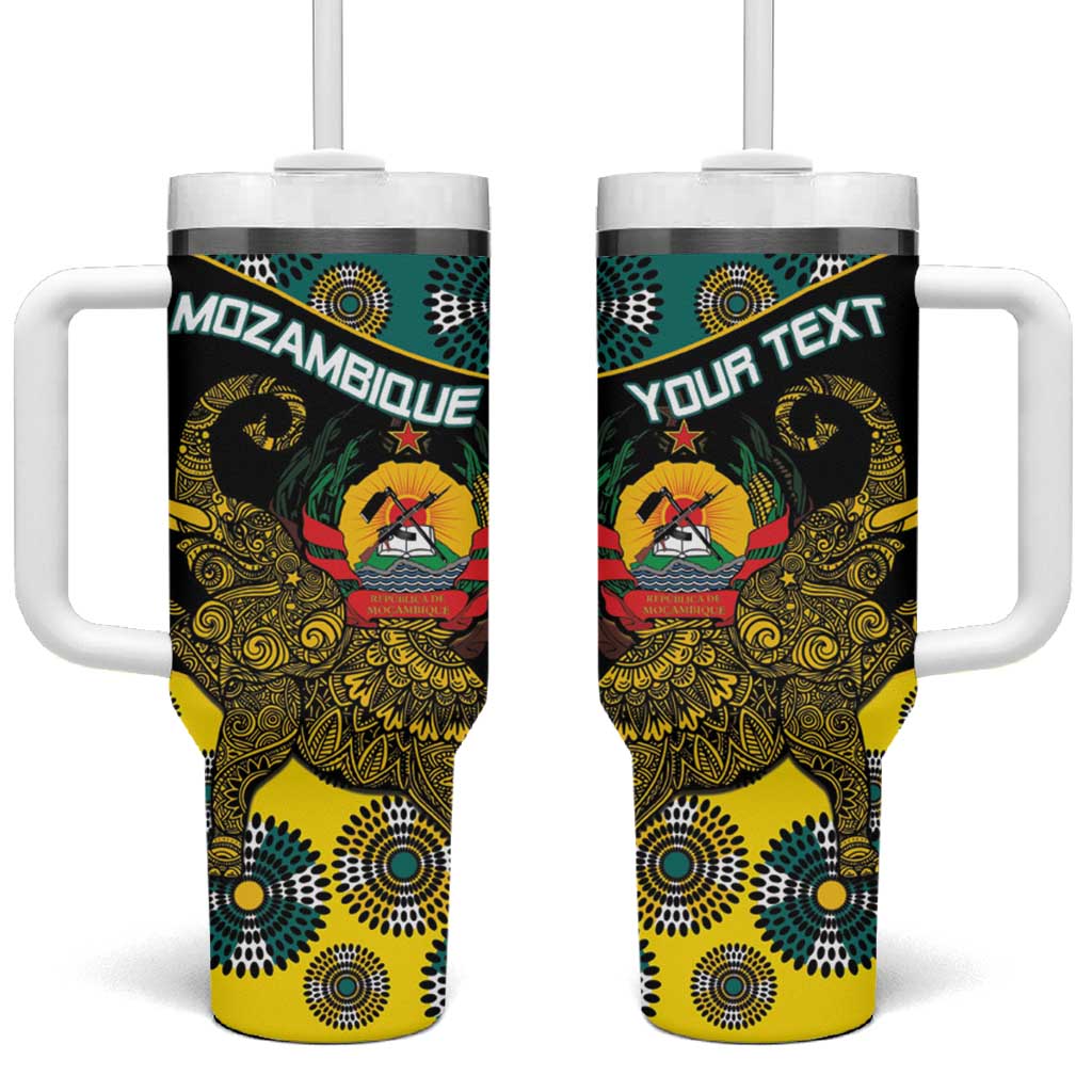 Personalised Mozambique Tumbler With Handle African Elephant With Coat Of Arms - Wonder Print Shop