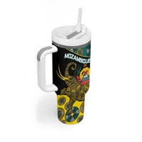 Personalised Mozambique Tumbler With Handle African Elephant With Coat Of Arms - Wonder Print Shop
