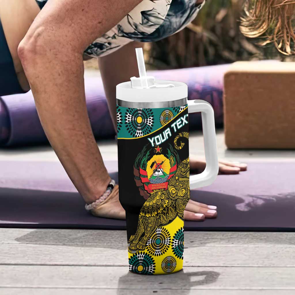 Personalised Mozambique Tumbler With Handle African Elephant With Coat Of Arms - Wonder Print Shop