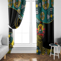 Personalised Mozambique Window Curtain African Elephant With Coat Of Arms - Wonder Print Shop
