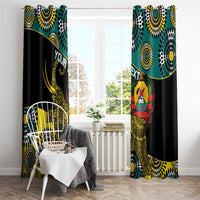 Personalised Mozambique Window Curtain African Elephant With Coat Of Arms - Wonder Print Shop
