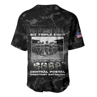 African American Heroes Baseball Jersey Six Triple Eight - Camo Style