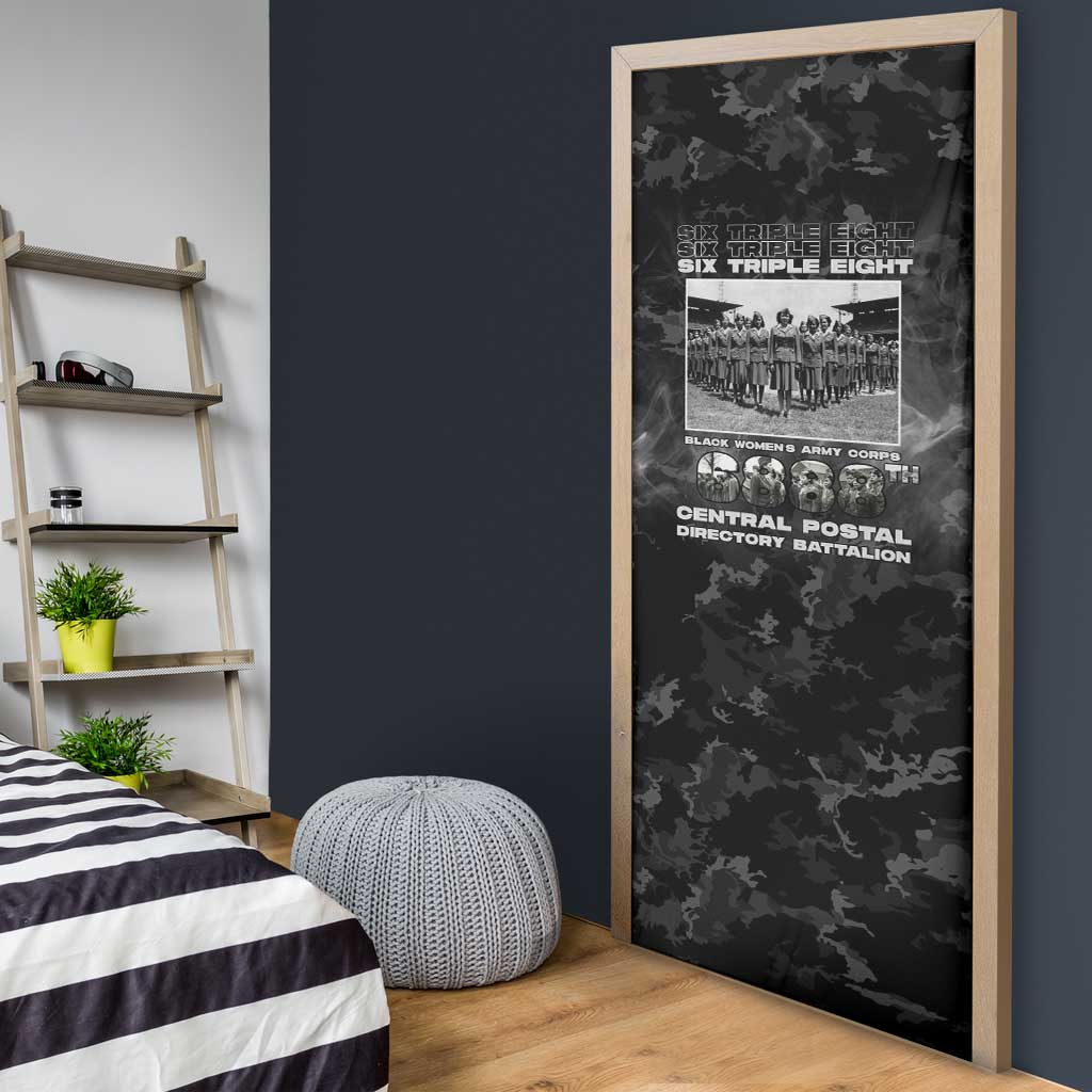 African American Heroes Door Cover Six Triple Eight - Camo Style