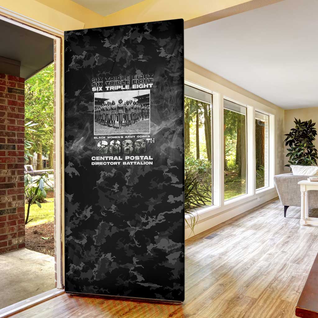 African American Heroes Door Cover Six Triple Eight - Camo Style
