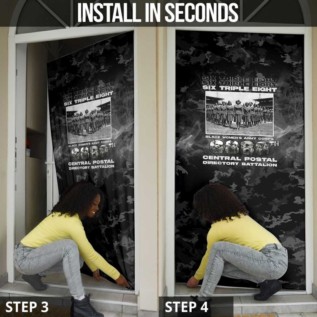 African American Heroes Door Cover Six Triple Eight - Camo Style