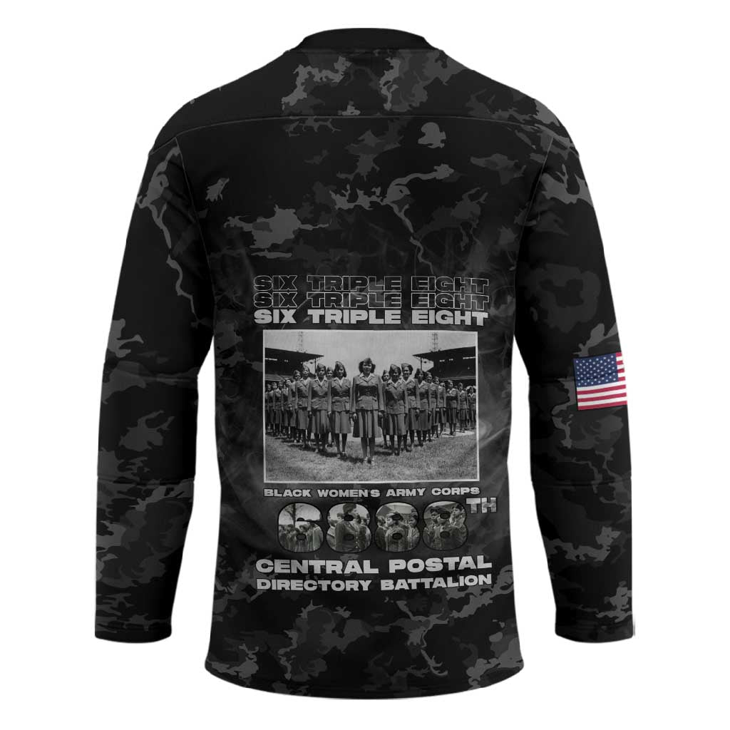 African American Heroes Hockey Jersey Six Triple Eight - Camo Style