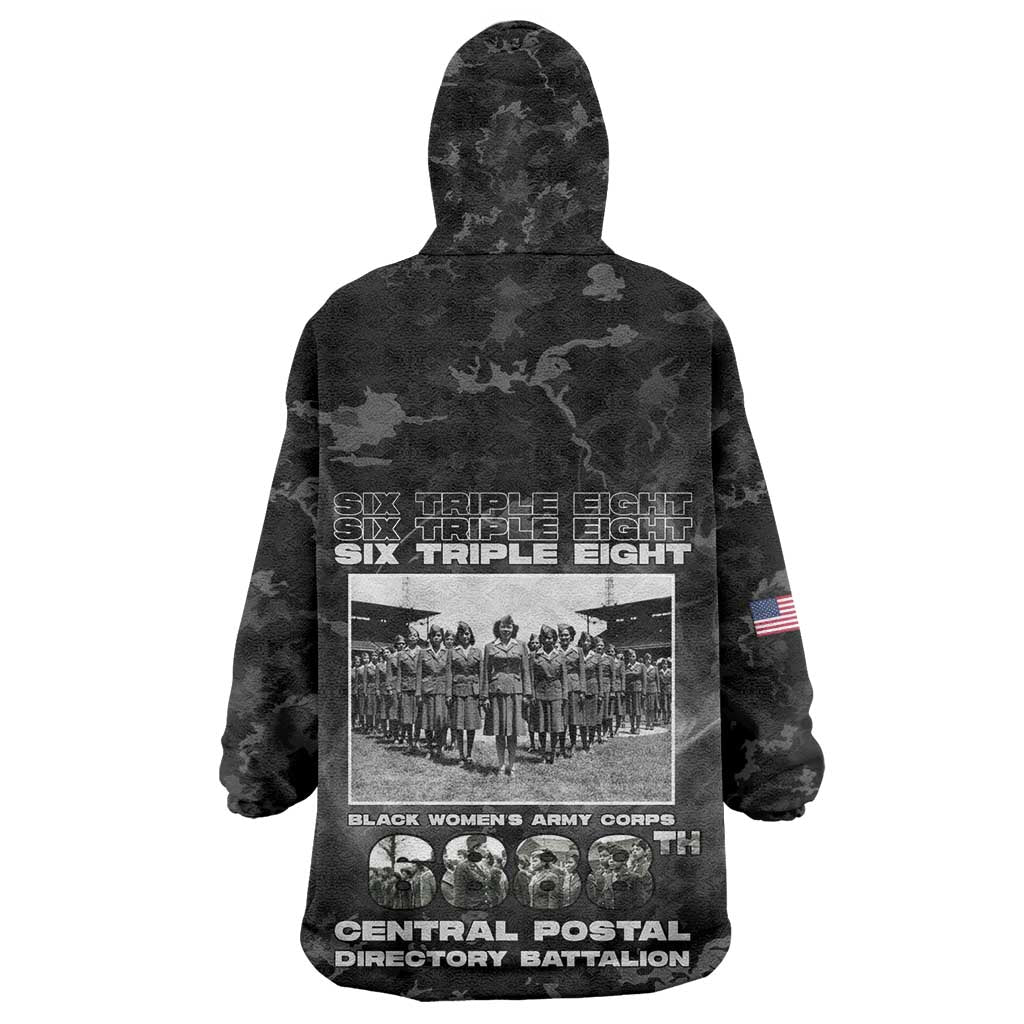 African American Heroes Kid Wearable Blanket Hoodie Six Triple Eight - Camo Style