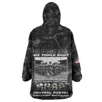 African American Heroes Kid Wearable Blanket Hoodie Six Triple Eight - Camo Style