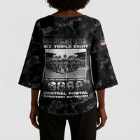 African American Heroes Kimono Sleeve Blouse Six Triple Eight - Camo Style