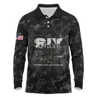African American Heroes Long Sleeve Polo Shirt Six Triple Eight - Camo Style
