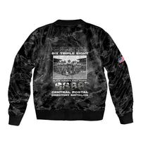 African American Heroes Sleeve Zip Bomber Jacket Six Triple Eight - Camo Style