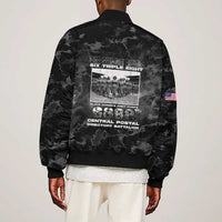 African American Heroes Sleeve Zip Bomber Jacket Six Triple Eight - Camo Style