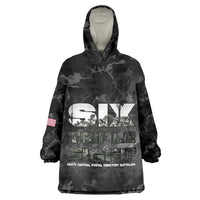 African American Heroes Wearable Blanket Hoodie Six Triple Eight - Camo Style