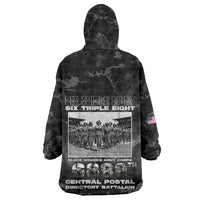 African American Heroes Wearable Blanket Hoodie Six Triple Eight - Camo Style