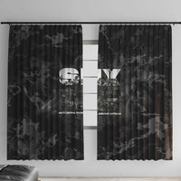 African American Heroes Window Curtain Six Triple Eight - Camo Style