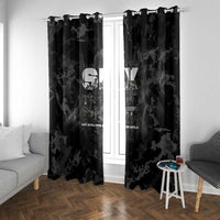 African American Heroes Window Curtain Six Triple Eight - Camo Style