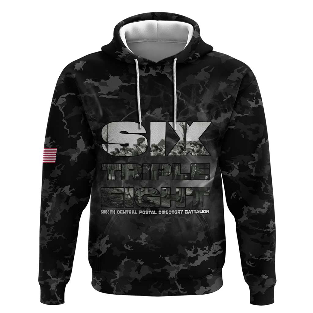 African American Heroes Zip Hoodie Six Triple Eight - Camo Style