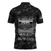 African American Heroes Zipper Polo Shirt Six Triple Eight - Camo Style