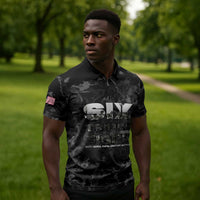 African American Heroes Zipper Polo Shirt Six Triple Eight - Camo Style