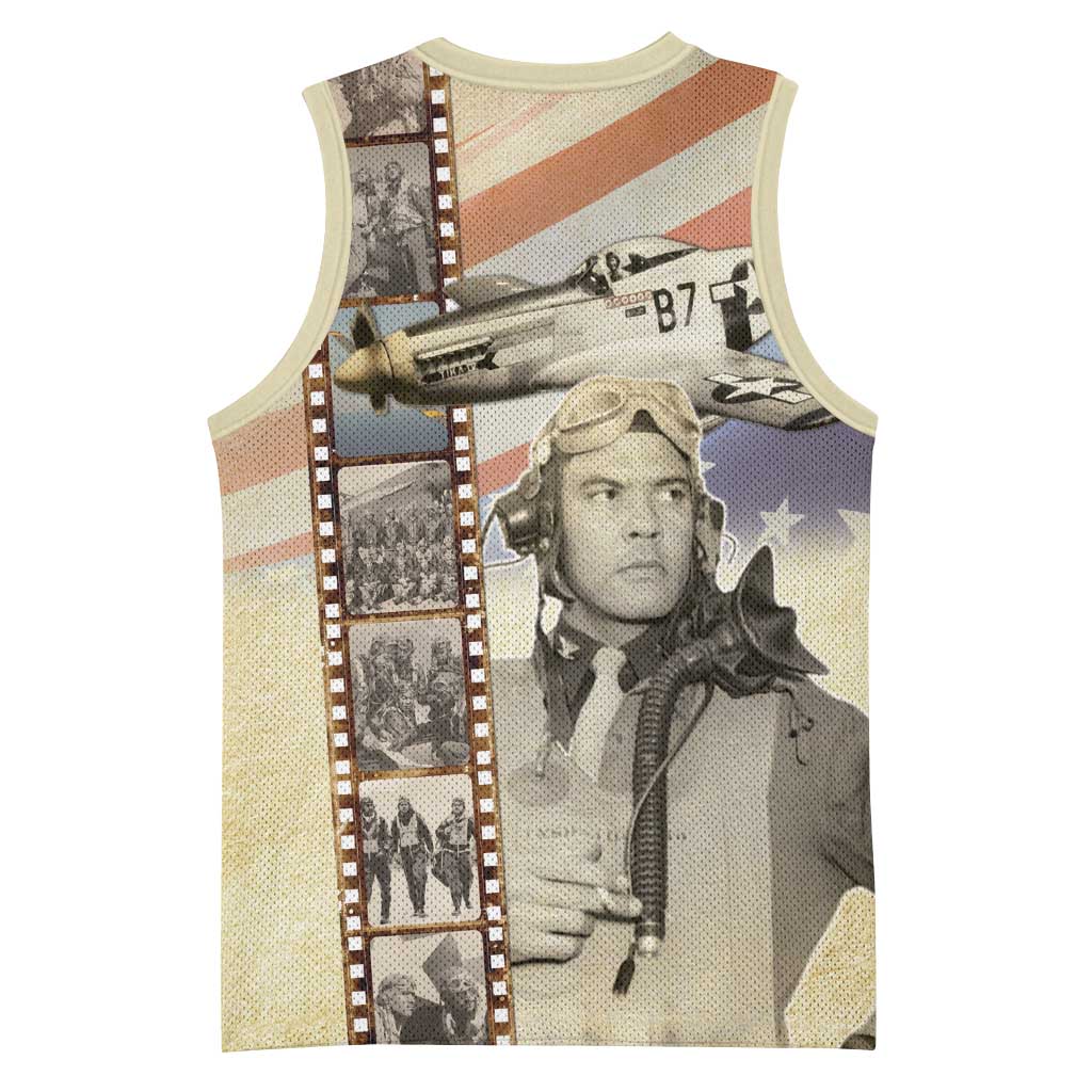 Tuskegee Airmen Basketball Jersey Red Tail Legacy Film Striped Style