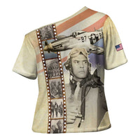 Tuskegee Airmen Cross Shoulder Shirt Red Tail Legacy Film Striped Style