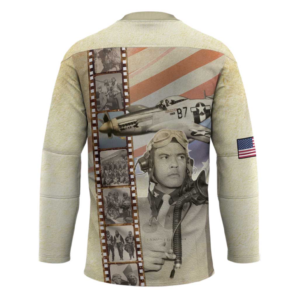 Tuskegee Airmen Hockey Jersey Red Tail Legacy Film Striped Style