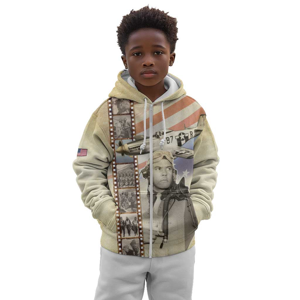 Tuskegee Airmen Kid Hoodie Red Tail Legacy Film Striped Style