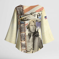 Tuskegee Airmen Kimono Sleeve Blouse Red Tail Legacy Film Striped Style