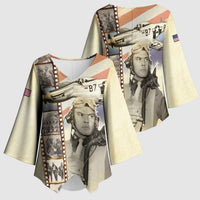 Tuskegee Airmen Kimono Sleeve Blouse Red Tail Legacy Film Striped Style