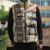 Tuskegee Airmen Sleeveless Puffer Jacket Red Tail Legacy Film Striped Style