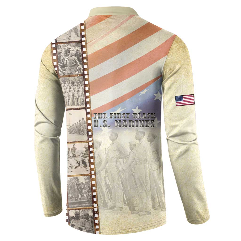 Montford Point Marines Button Sweatshirt The First Black US Marines Film Striped Style