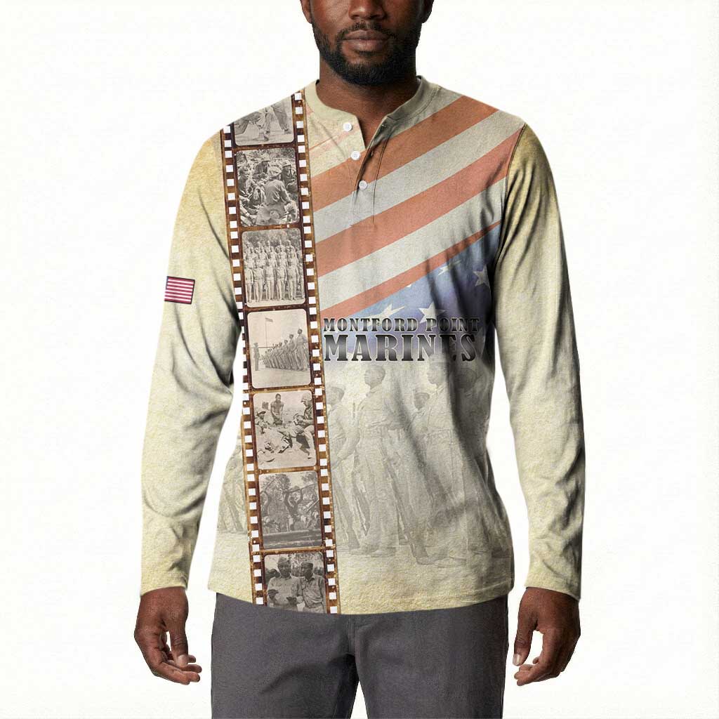 Montford Point Marines Button Sweatshirt The First Black US Marines Film Striped Style