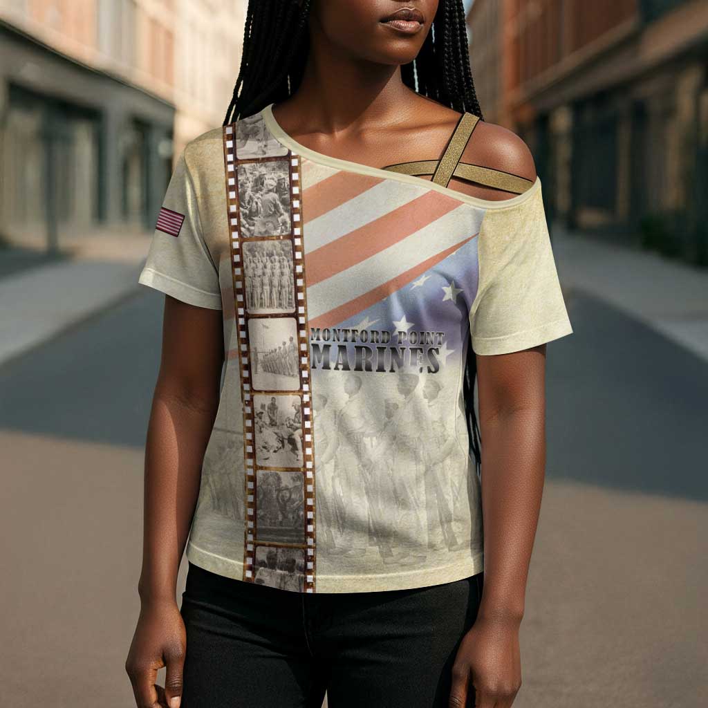 Montford Point Marines Cross Shoulder Shirt The First Black US Marines Film Striped Style