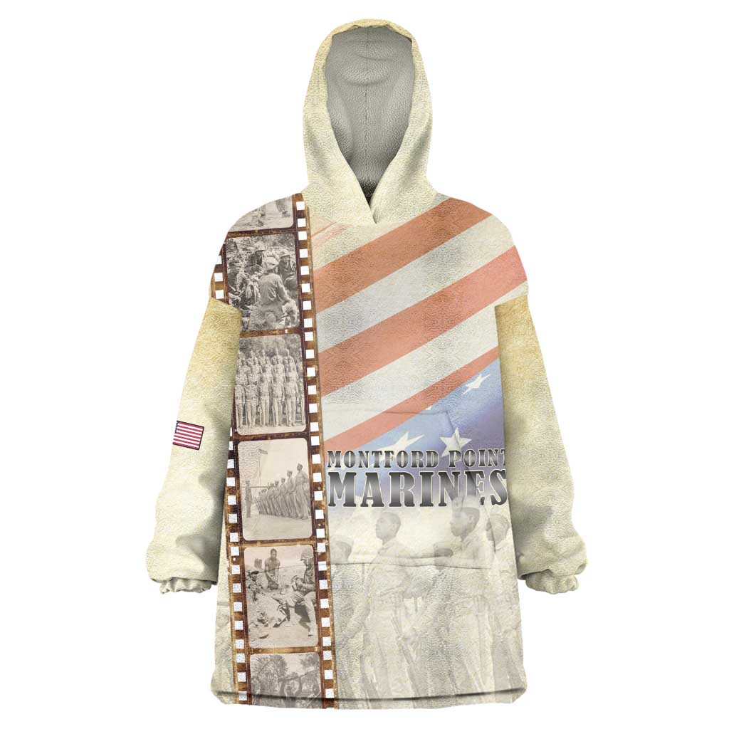 Montford Point Marines Kid Wearable Blanket Hoodie The First Black US Marines Film Striped Style