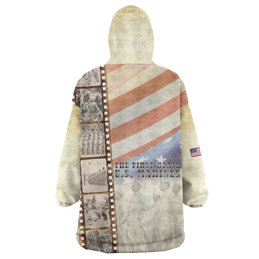 Montford Point Marines Kid Wearable Blanket Hoodie The First Black US Marines Film Striped Style