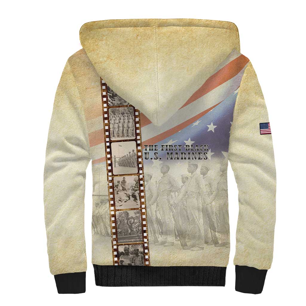 Montford Point Marines Sherpa Hoodie The First Black US Marines Film Striped Style