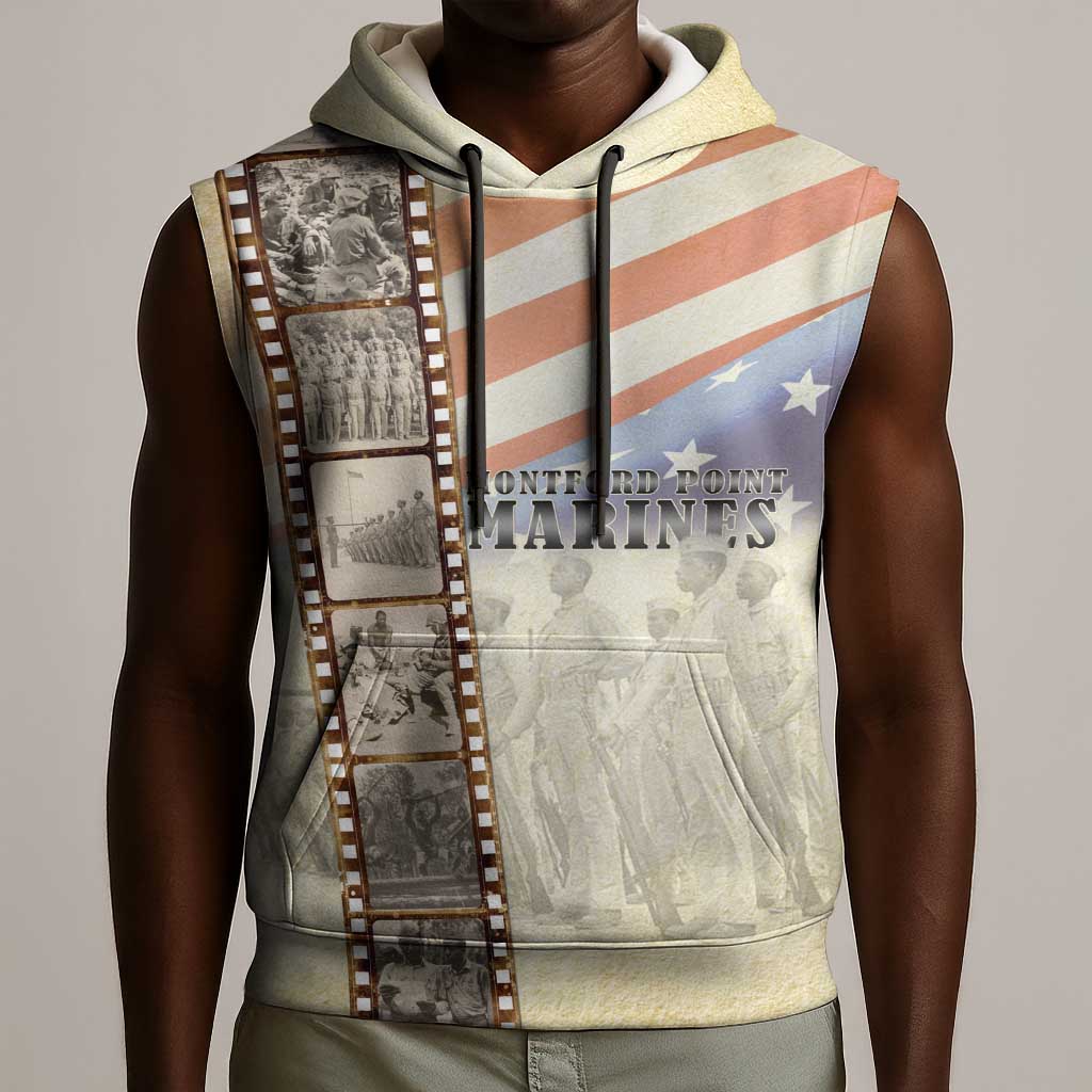 Montford Point Marines Sleeveless Hoodie The First Black US Marines Film Striped Style