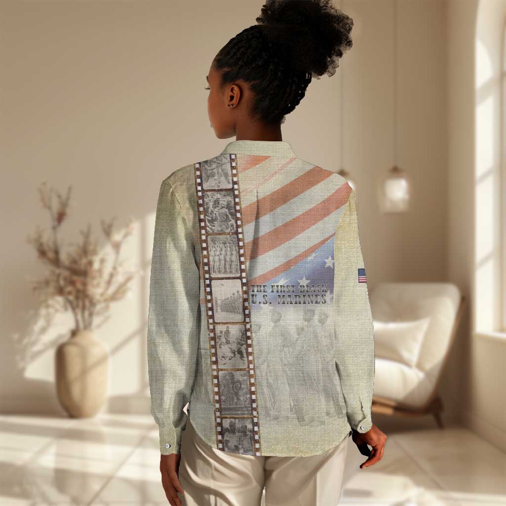 Montford Point Marines Women Casual Shirt The First Black US Marines Film Striped Style